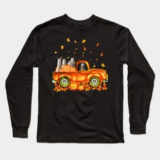 Llama Pumkin Car Autumne Halloween Long Sleeve T-Shirt